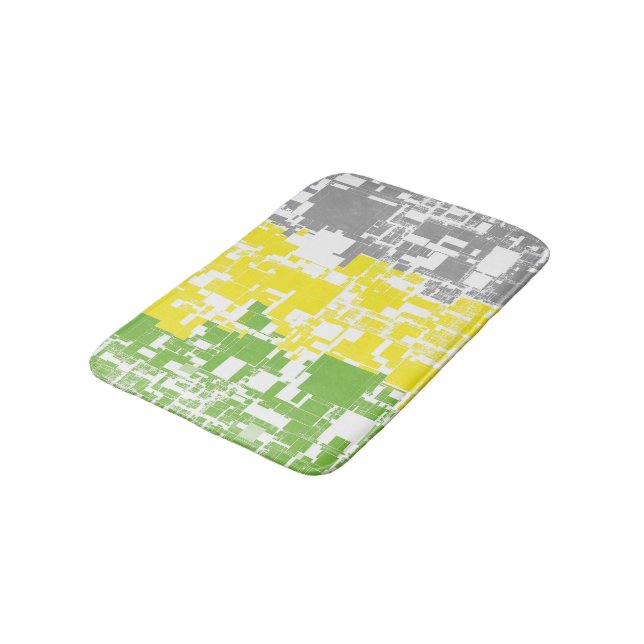 Geometric Funky Abstract Lithromantic Pride Flag Bath Mat (Angled)