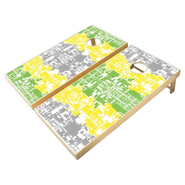 Geometric Funky Abstract Lithromantic Pride Flag Cornhole Set (Angled)