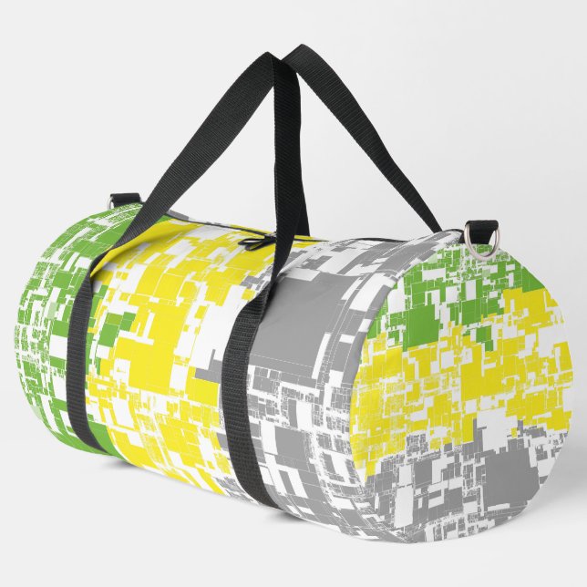 Geometric Funky Abstract Lithromantic Pride Flag Duffle Bag (Left Corner)