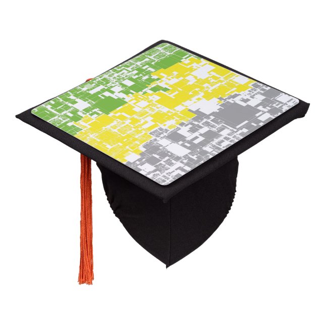 Geometric Funky Abstract Lithromantic Pride Flag Graduation Cap Topper (Angled)