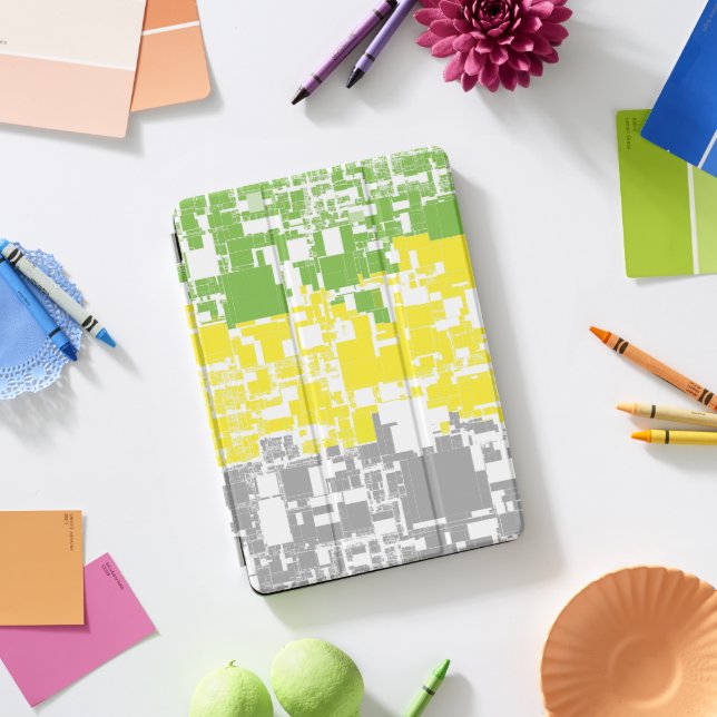 Geometric Funky Abstract Lithromantic Pride Flag iPad Pro Cover (Desk)