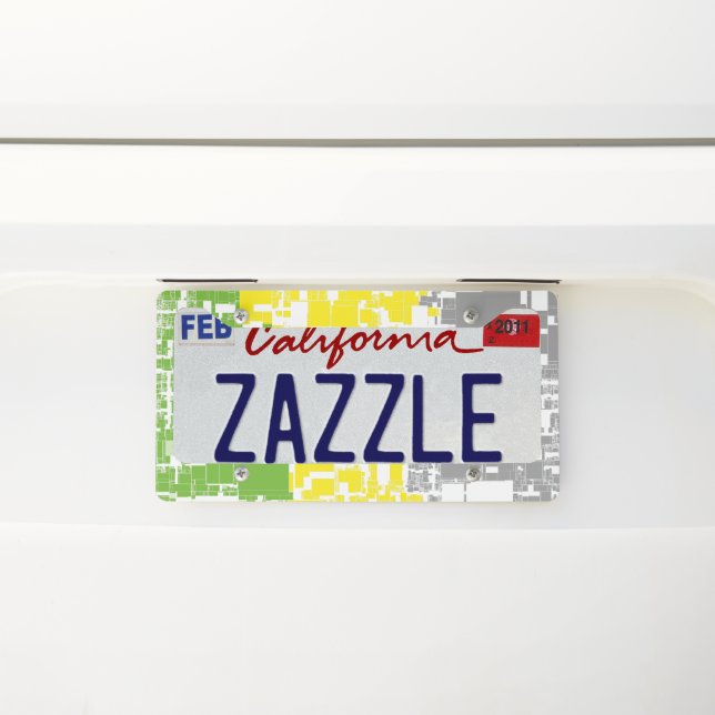 Geometric Funky Abstract Lithromantic Pride Flag License Plate Frame (On Car)