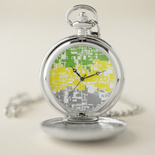 Geometric Funky Abstract Lithromantic Pride Flag Pocket Watch