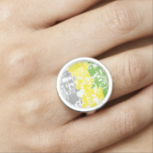 Geometric Funky Abstract Lithromantic Pride Flag Ring