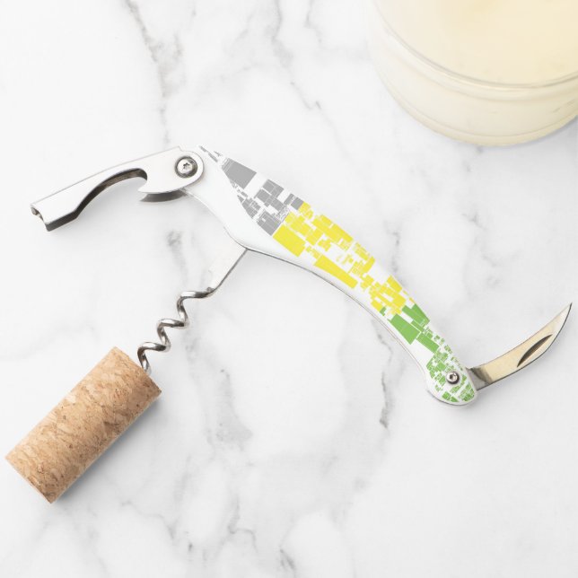 Geometric Funky Abstract Lithromantic Pride Flag Waiter's Corkscrew (Front)