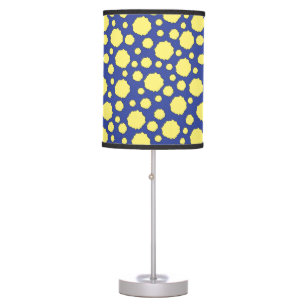 Geometric funky yellow circles table lamp