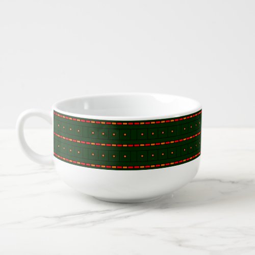 Geometric Fusion Trendy Multicolor Patterned Soup Mug