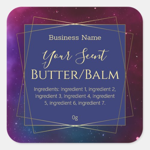 Geometric Galaxy Gold Framed Body Butter Labels