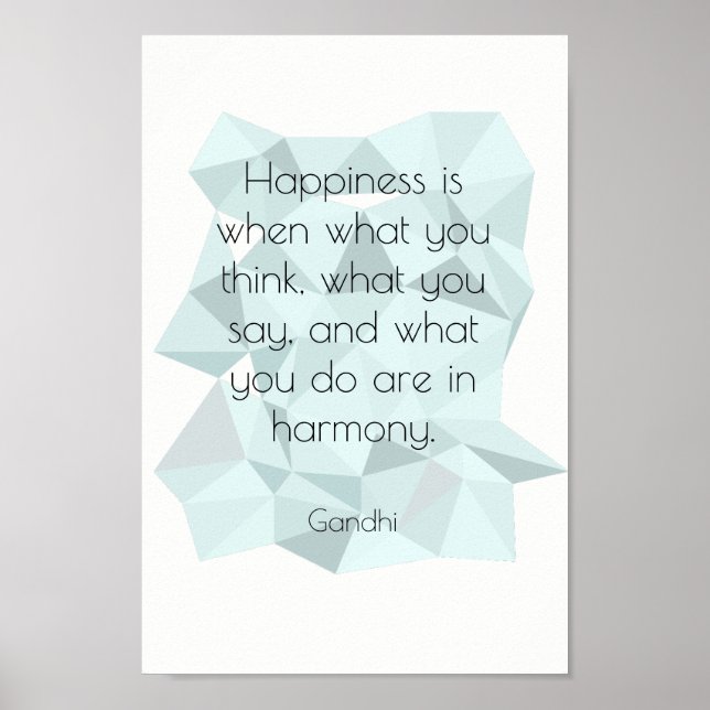 Geometric Gandhi inspirational quote poster (Front)