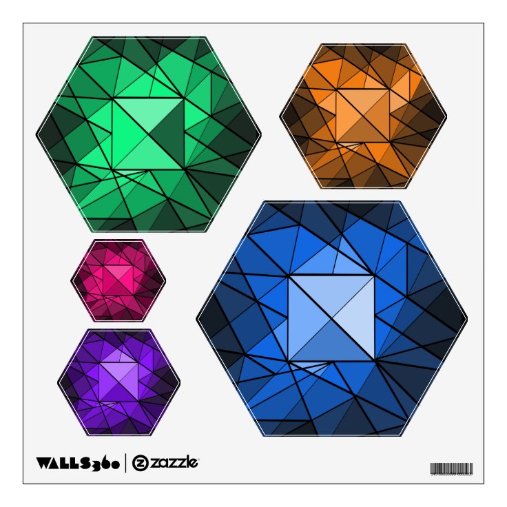Geometric Gemstone Jewel Diamond Wall Decal Zazzle