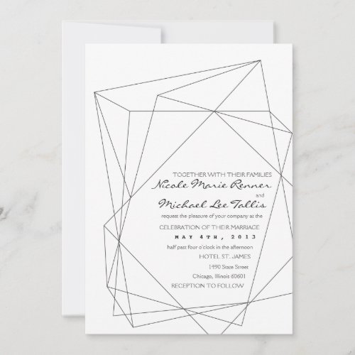 Geometric Gemstone Wedding Invitation