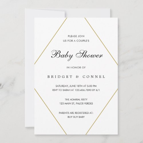 Geometric Gender Neutral Couples Baby Shower Invitation