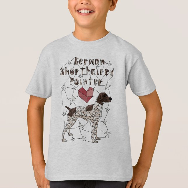 Geometric German Shorthaired Pointer T-Shirt (Front)