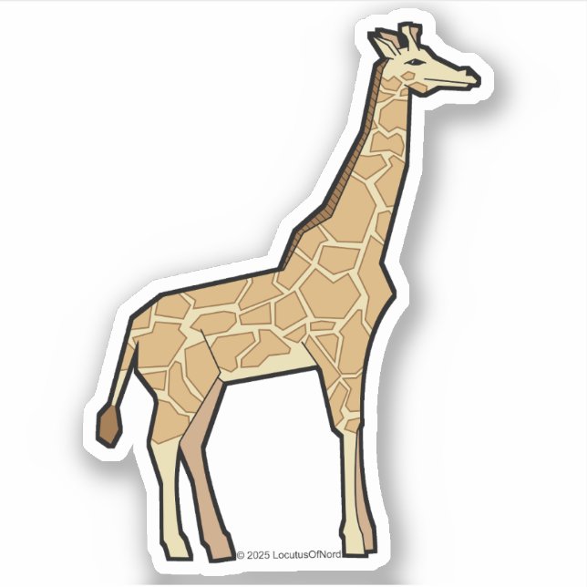 Geometric Giraffe Sticker (Front)