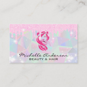 Geometric Glitter Pixie Dust Drip Sparkle Business Card
