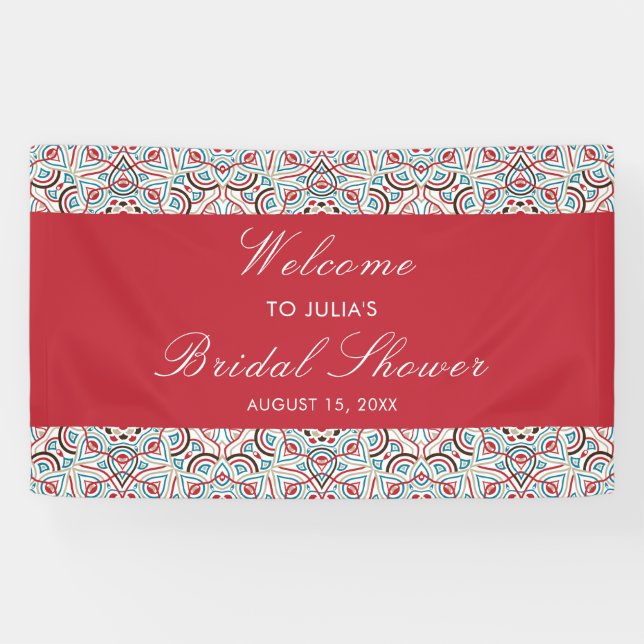 Geometric Glittering Metallic Luxury Bridal Shower Banner (Horizontal)