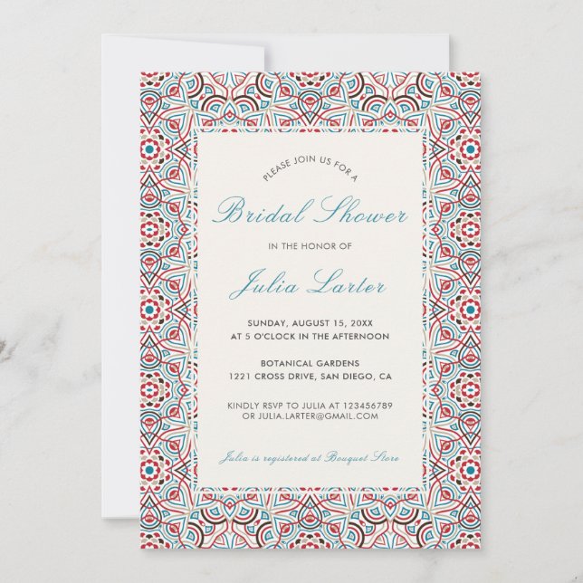 Geometric Glittering Metallic Luxury Bridal Shower Invitation (Front)