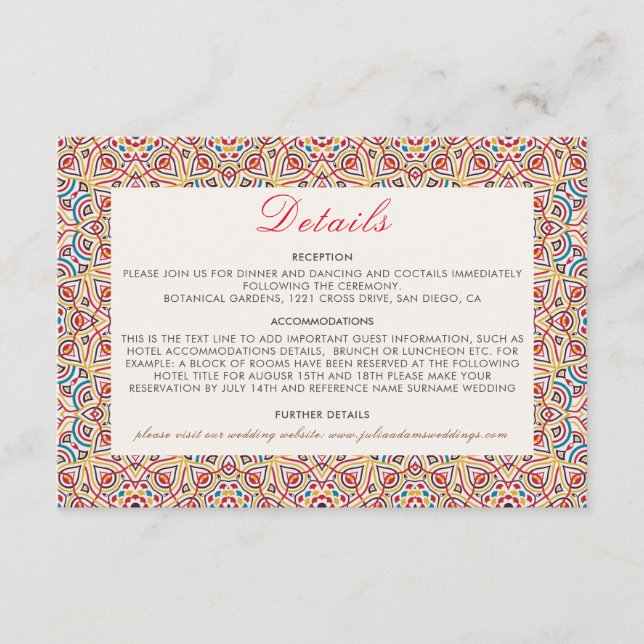 Geometric Glittering Metallic Luxury Wedding Enclosure Card (Front)