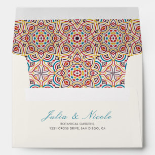 Geometric Glittering Metallic Luxury Wedding Envelope