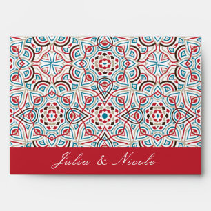 Geometric Glittering Metallic Luxury Wedding Envelope