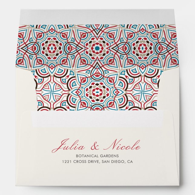 Geometric Glittering Metallic Luxury Wedding Envelope (Back (Bottom))