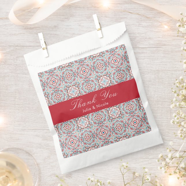 Geometric Glittering Metallic Luxury Wedding Favor Bag (Clipped)
