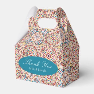 Geometric Glittering Metallic Luxury Wedding Favor Boxes