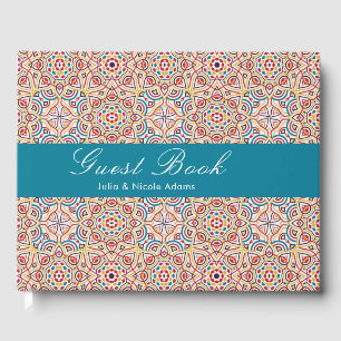 Geometric Glittering Metallic Luxury Wedding Guest Book