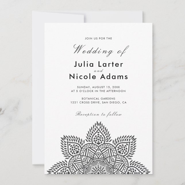 Geometric Glittering Metallic Luxury Wedding Invit Invitation (Front)