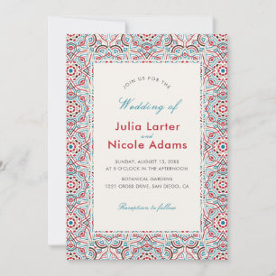Geometric Glittering Metallic Luxury Wedding Invitation