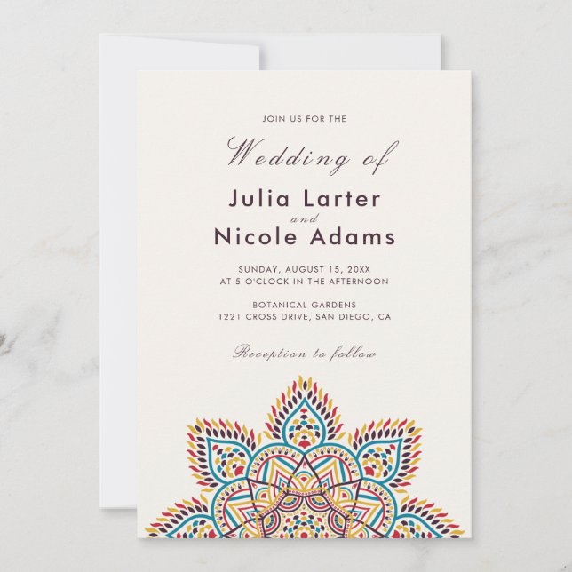 Geometric Glittering Metallic Luxury Wedding Invitation (Front)