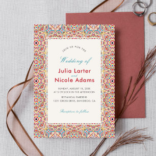 Geometric Glittering Metallic Luxury Wedding Invitation