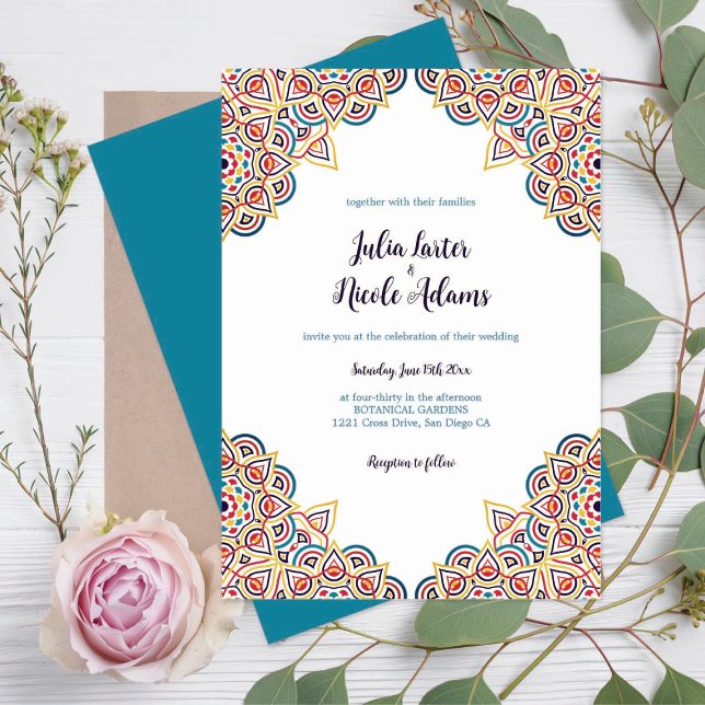 Geometric Glittering Metallic Luxury Wedding Invitation (Creator Uploaded)