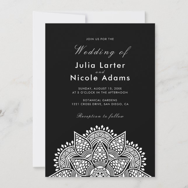 Geometric Glittering Metallic Luxury Wedding Invitation (Front)