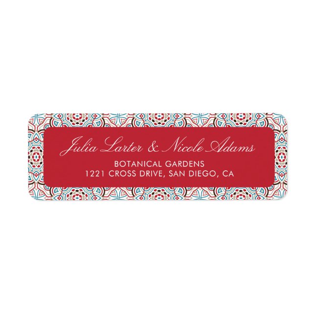 Geometric Glittering Metallic Luxury Wedding Label (Front)