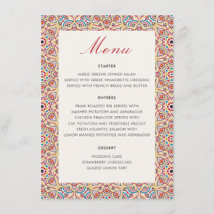 Geometric Glittering Metallic Luxury Wedding Menu