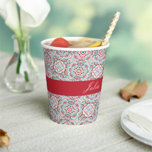 Geometric Glittering Metallic Luxury Wedding Paper Cups