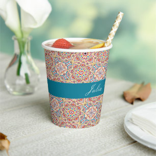 Geometric Glittering Metallic Luxury Wedding Paper Cups