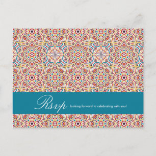 Geometric Glittering Metallic Luxury Wedding Postcard