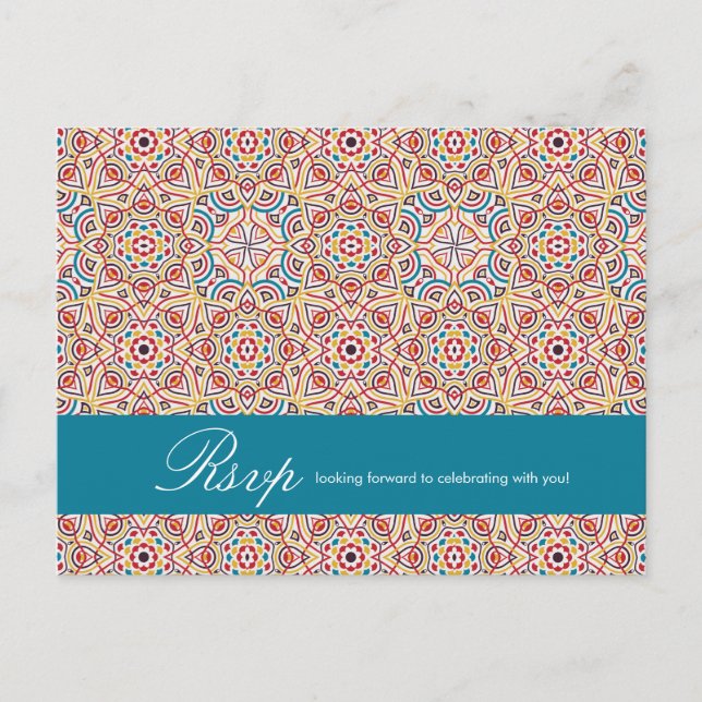 Geometric Glittering Metallic Luxury Wedding Postcard (Front)