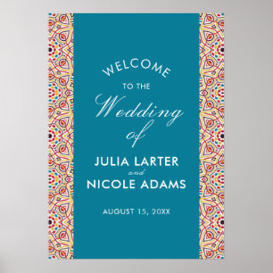 Geometric Glittering Metallic Luxury Wedding Poster