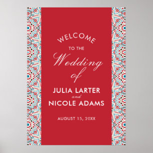 Geometric Glittering Metallic Luxury Wedding Poster