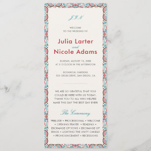 Geometric Glittering Metallic Luxury Wedding Program