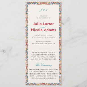 Geometric Glittering Metallic Luxury Wedding Program
