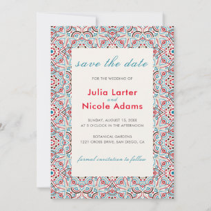 Geometric Glittering Metallic Luxury Wedding Save The Date
