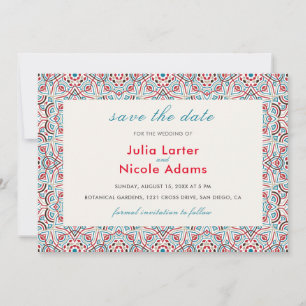Geometric Glittering Metallic Luxury Wedding Save The Date