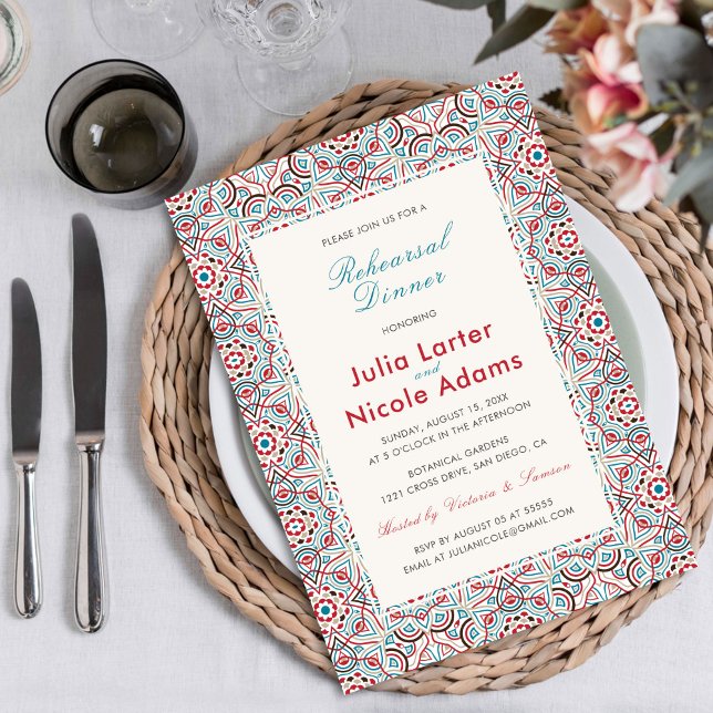 Geometric Glittering Metallic Rehearsal Dinner Invitation (Creator Uploaded)