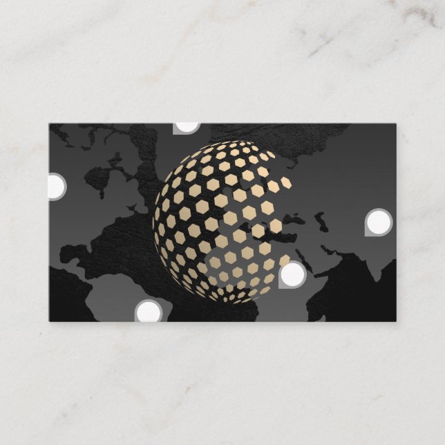 Geometric Globe | Map of the World Business Card (Front)