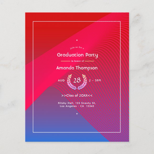 Geometric Glow Graduation Party Flyer (Front)