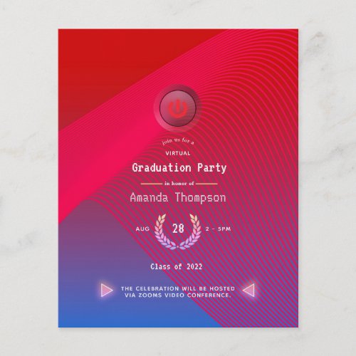 Geometric Glow Virtual Graduation Party Invitation Flyer